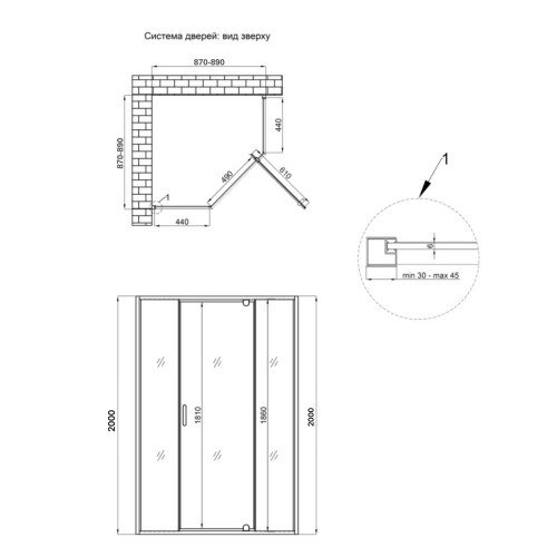 Душевая кабина Qtap Leo 89х89 см CRM10995-AC6 Clear