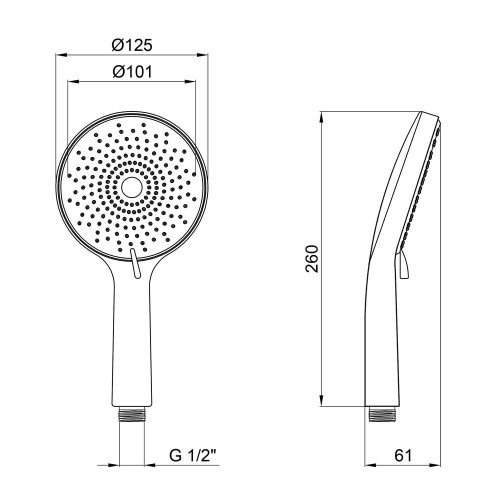 Лейка для ручного душа Qtap Rucni QTRUCA120R3GRP Graphite