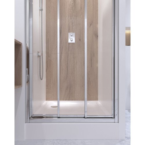Душові двері в нішу Qtap Unifold CRM208.C4 78-81x185 см, скло Clear 4 мм, покриття CalcLess