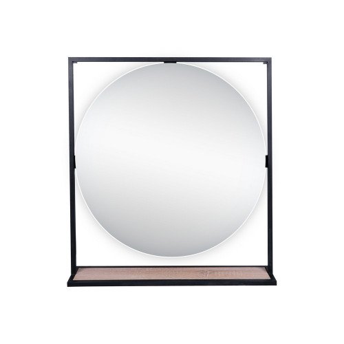 Зеркало Qtap Taurus 700х850х140 Black/Whitish oak с LED-подсветкой QT2478ZP800BWO