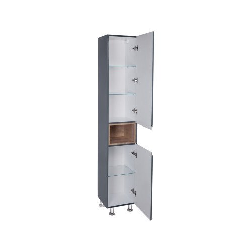 Пенал підлоговий Qtap Robin 350х1950х316 Graphite/Whitish oak QT1376PN1652RGWO