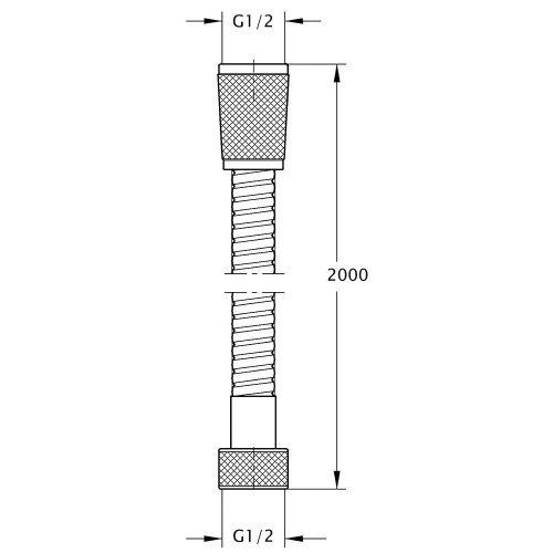 Шланг для ручного душу Qtap Hadice 2000 мм QT0052C Chrome