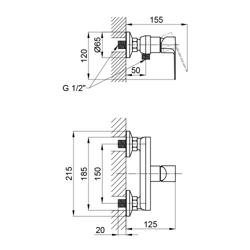 Смеситель для душа Qtap Planice 4015107C