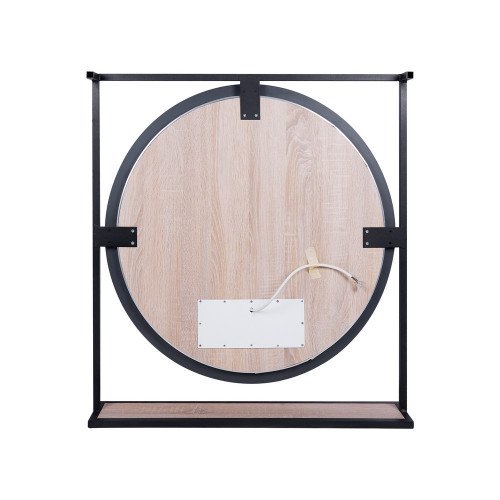 Зеркало Qtap Taurus 700х850х140 Black/Whitish oak с LED-подсветкой QT2478ZP800BWO