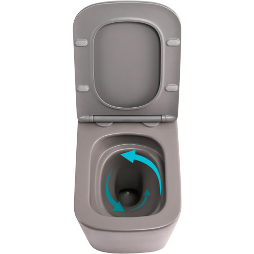 Унітаз підвісний Qtap Tern Ultra Quiet 520×345×325 мм, Stone grey, з сидінням Slim Duroplast / Soft-close / Quick Release QTTER26SG49000