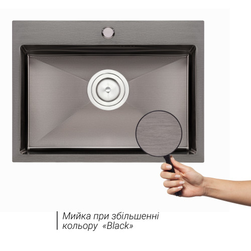 Кухонная мойка Qtap D5843BL Black 2.7/1.0 мм (QTD5843BLPVD10)