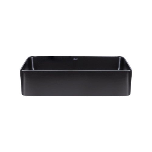 Комплект Qtap Tern: Раковина накладна прамокутна 500х350х145 мм Matt Black + Донний клапан PU03