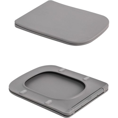 Унітаз підвісний Qtap Tern Ultra Quiet 520×345×325 мм, Stone grey, з сидінням Slim Duroplast / Soft-close / Quick Release QTTER26SG49000