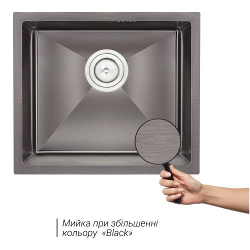 Кухонная мойка Qtap D4843BL Black 2.7/1.0 мм (QTD4843BLPVD2710)