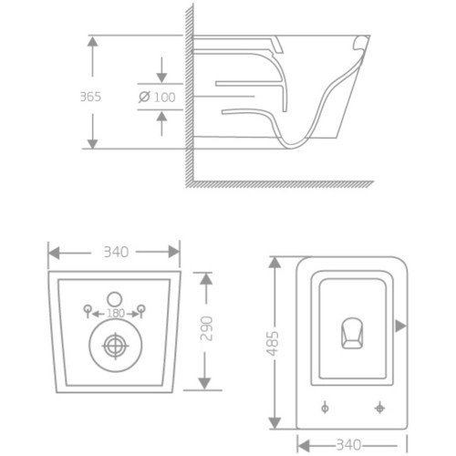 Унитаз подвесной Crow Rimless 485х340х330 мм, White, с сиденьем Slim Duroplast/ Soft-close/ Quick Release QT05335171RW Qtap