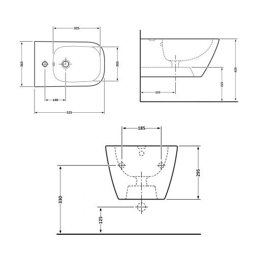 Биде подвесное Qtap Crow QT05555370W
