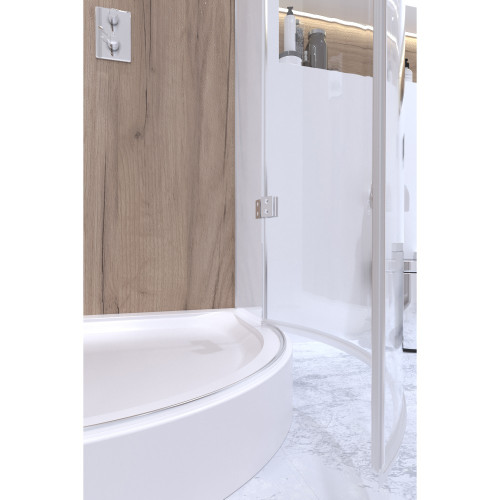 Набір Qtap душова кабіна Virgo CRM1099AC8 Clear + піддон Uniarc 309915