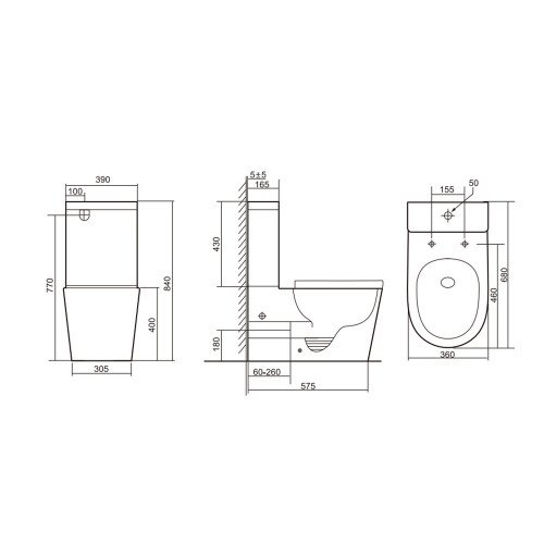 Унитаз-компакт Qtap Scorpio безободковый с сиденьем Soft-close QT14226002W