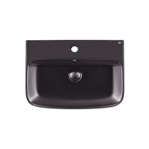 Раковина підвісна моноблок Qtap Crow 600х430х385 Matt black з донним клапаном QT0511G835MB