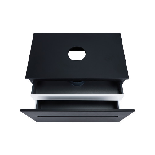 Тумба підвісна Qtap Virgo 800х476х469 Black/White зі стільницею QT1879TPА802BW