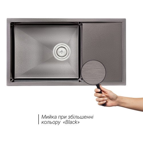 Кухонная мойка Qtap D7844BL Black 3.0/1.2 мм (QTD7844BLPVD12)