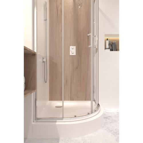 Набор Qtap душевая кабина Taurus CRM1011AC6 Clear + поддон Uniarc 301115