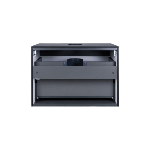 Тумба підвісна Qtap Virgo 700х476х469 Black/White зі стільницею QT1879TPА702BW