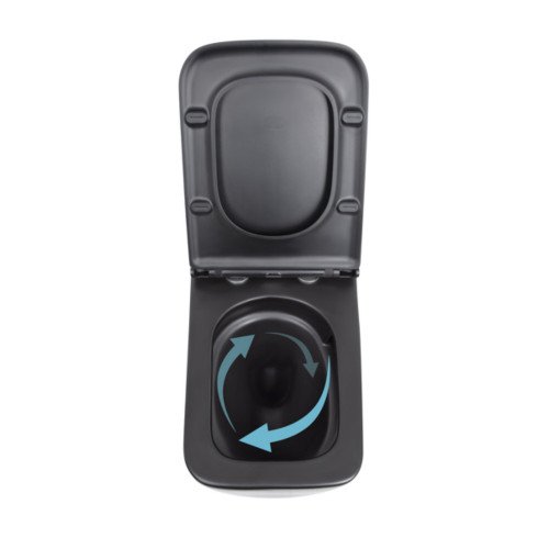 Унитаз подвесной Qtap Gemini безободковый с сиденьем Soft-close QT2533076EUQMB