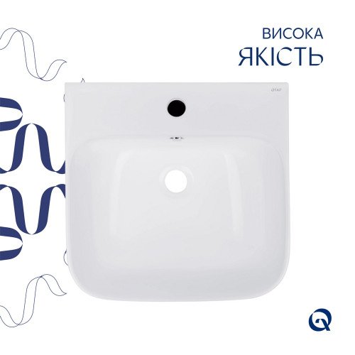 Комплект Qtap Crow: Раковина напольная моноблок 450x435x835 мм White + Донный клапан PU02O