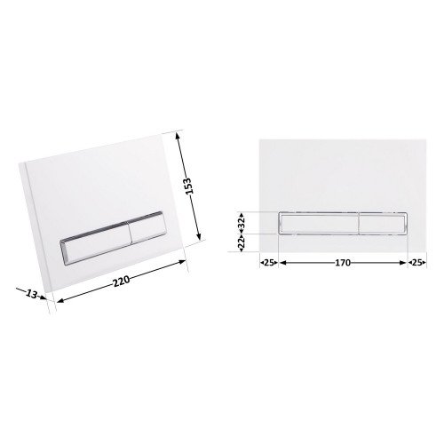 Панель змиву для унітаза Qtap Nest QT0111M08V1384W