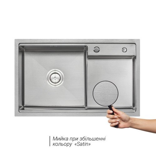 Кухонная мойка Qtap D7848-L Satin 3.0/1.2 мм (QTD78483012)