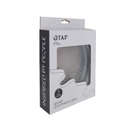 Шланг для ручного душа Qtap Hadice 1600 мм прямоугольный QTHADPVCSQ160B Black Matt