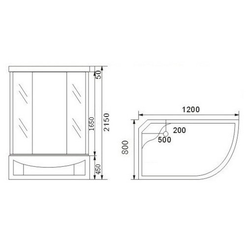 Гидромассажный бокс Qtap SBM12080.2R SAT (Fabric)