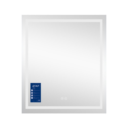 Зеркало Qtap Mideya 700х800 с LED-подсветкой Touch, с антизапотеванием QT2078DCF7080W