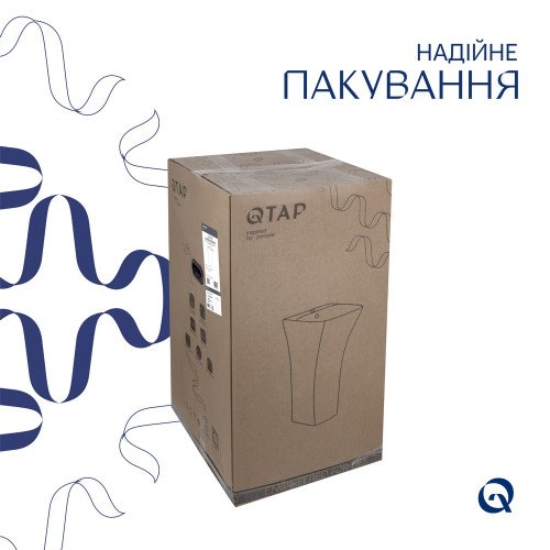Комплект Qtap Crow: Раковина напольная моноблок 450x435x835 мм White + Донный клапан PU02O