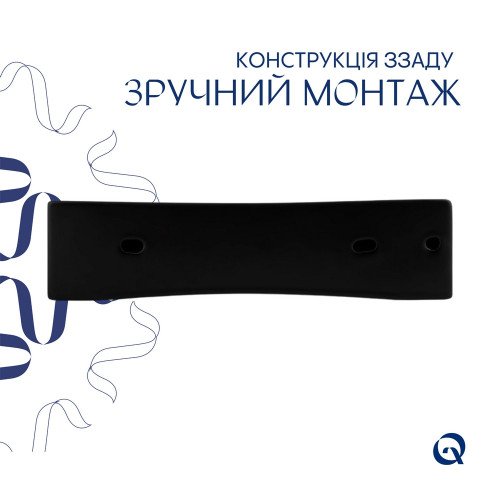 Комплект Qtap Nando LT: Раковина подвесная прямоугольная 500х420х120 мм Matt Black + Донный клапан PU03O