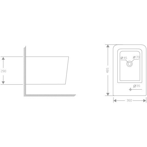 Біде підвісне Qtap Crow 485х340х290 мм White QT05555371W
