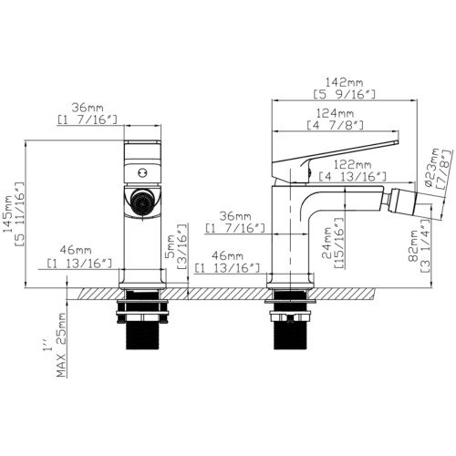 Змішувач для биде Qtap Capricorn Chrome (k26) QTCAP2060102C48223