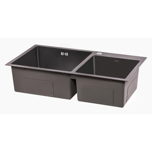 Кухонная мойка Qtap S7843BL Black 2.7/1.0 мм (QTS7843BRPVD10)