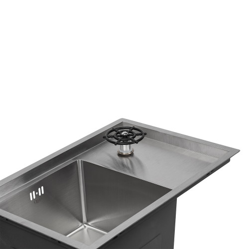 Кухонна мийка з кришкою та омивачем Qtap DC5638 3.0/1.2 мм Satin (QTDC56383012)