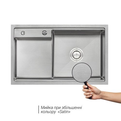 Кухонная мойка Qtap D7848-R Satin 3.0/1.2 мм (QTD78483012)