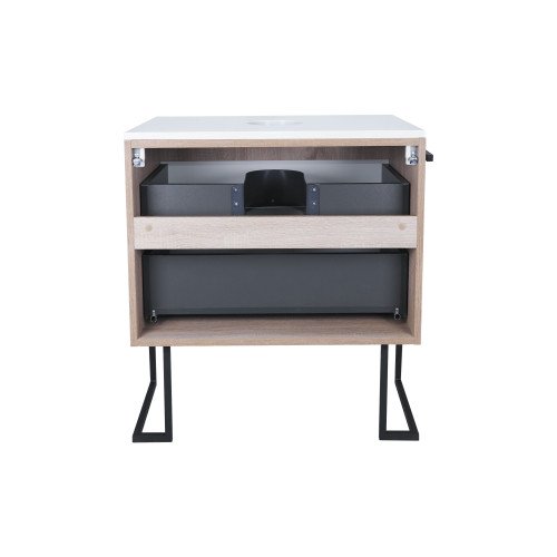 Тумба напольная Qtap Taurus 600х616х437 White/Whitish oak со столешницей QT2480TNT603WWO
