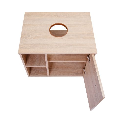 Тумба подвесная Qtap Pisces 600х480х437 Whitish oak со столешницей QT2579TPЛ603WO