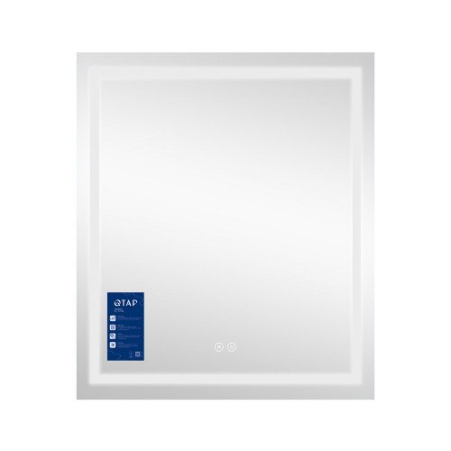 Зеркало Qtap Mideya 700х800 с LED-подсветкой Touch, с антизапотеванием QT2078DCF7080W
