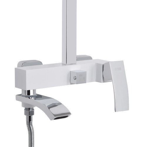 Душевая система универсальная Qtap Swan Cascada на три потребителя (с изливом) QTSWA111CRW45570 Chrome/White