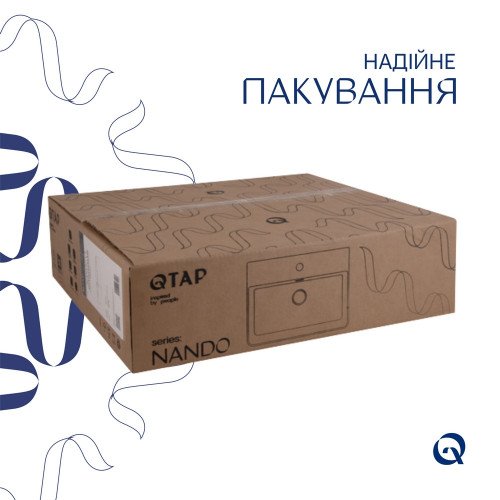 Комплект Qtap Nando LT: Раковина подвесная прямоугольная 500х420х120 мм White + Донный клапан PU02O