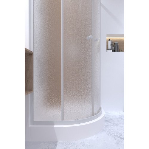 Набір Qtap душова кабіна Presto WHI1099AP5 Pear + піддон Uniarc 309915
