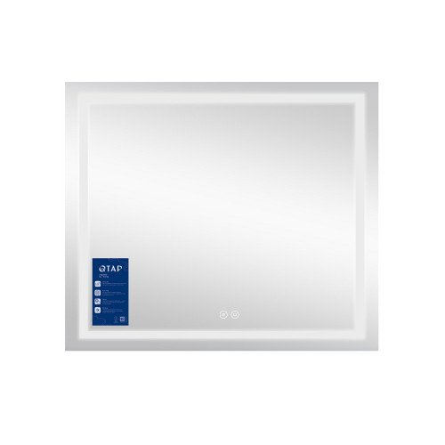 Зеркало Qtap Mideya 800х700 с LED-подсветкой Touch, с антизапотеванием Reverse QT2078NCF8070W