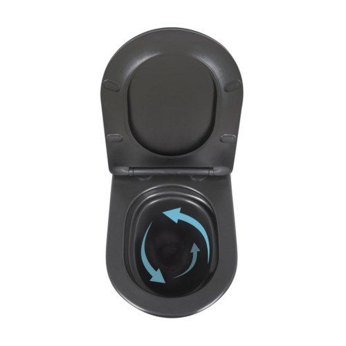 Унитаз подвесной Qtap Robin New Ultra Quiet с сиденьем с сиденьем Soft-Close MATT BLACK QT13332381АSMB