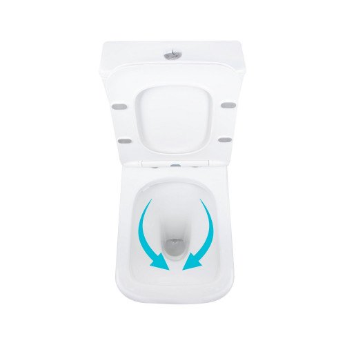 Унітаз підлоговий Qtap Aries Rimless безобідковий з сидінням Soft-close WHITE QT03228302W