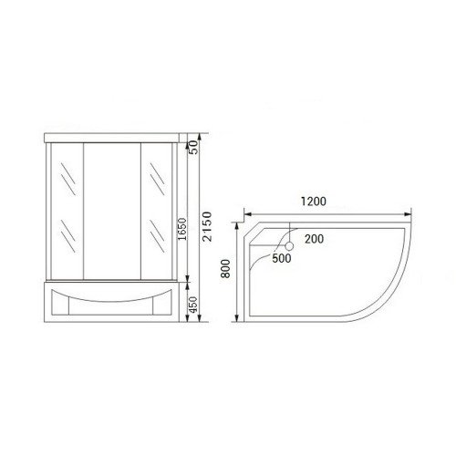 Гидромассажный бокс Qtap SBM12080.2L SAT (Fabric)