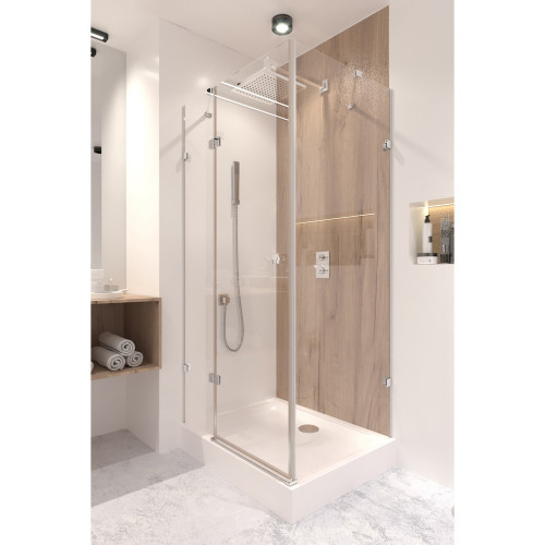 Душова кабіна Qtap Capricorn CRM1018RC6 97х77 см, скло Clear 6 мм, CalcLess, без піддона
