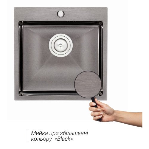 Кухонная мойка Qtap D5050BL Black 2.7/1.0 мм (QTD5050BLPVD10)