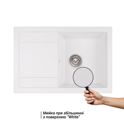 Кухонная мойка Qtap CS 7449 WHI (QT7449WHI650)
