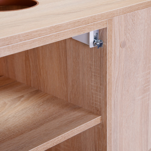 Тумба подвесная Qtap Pisces 600х480х437 Whitish oak со столешницей QT2579TPЛ603WO